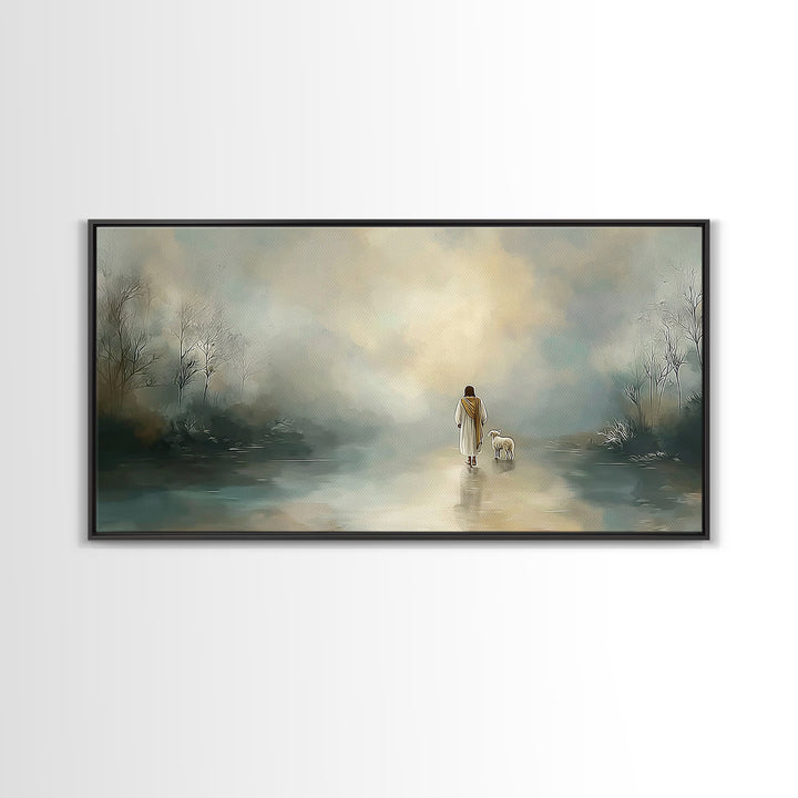 Shepherd’s Path | Framed Canvas Print | Christian Art Canvas | Jesus Painting | Christian Wall Art | Christian Decor For Home | Subtle Chri