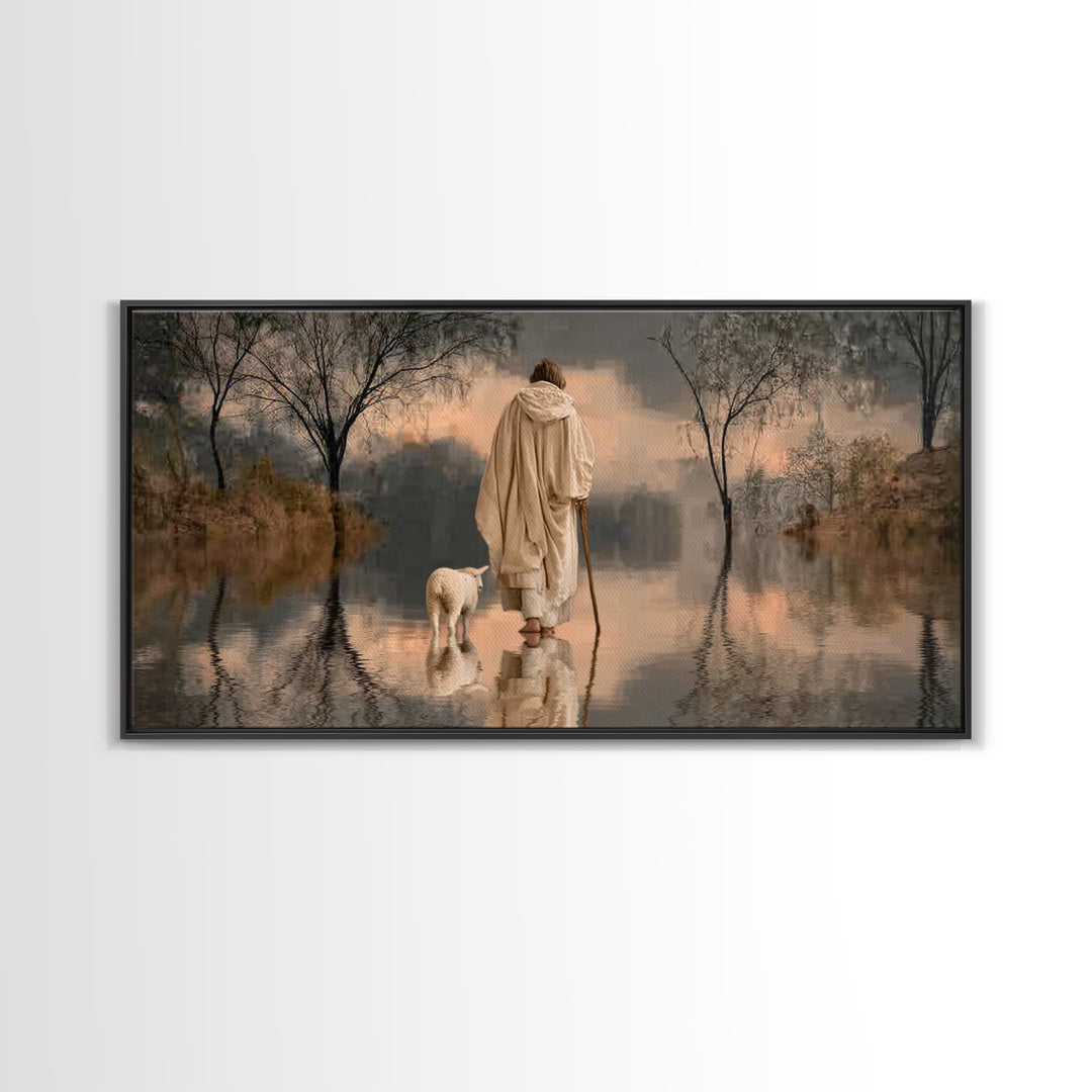 Path Of Grace - Framed Canvas Print - Jesus Painting - Christian Art Canvas - Christian Wall Art - Christian Christmas Art