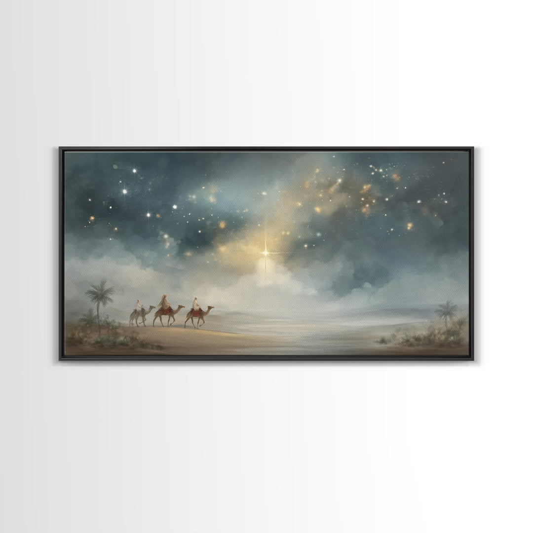 Night Of The Magi - Framed Canvas Print - Christmas Art Prints - Christian Christmas Art - Christian Wall Art - Christian Art Canvas