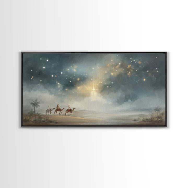 Night Of The Magi - Framed Canvas Print - Christmas Art Prints - Christian Christmas Art - Christian Wall Art - Christian Art Canvas
