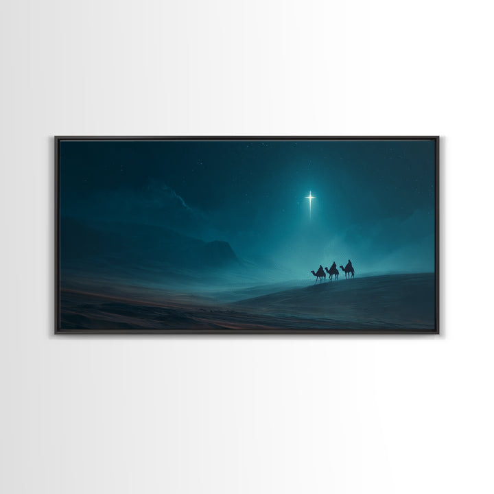 Guided By The Star - Framed Canvas Print - Christian Art Canvas - Christmas Art Prints - Christian Christmas Art - Christian Wall Art