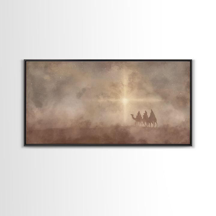 Three Kings Journey - Framed Canvas Print - Christian Wall Art - Christian Christmas Art - Christian Art Canvas - Christmas Art Prints
