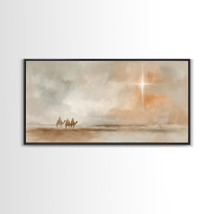 The Guiding Star – Framed Canvas Print – Christian Wall Art – Christian Art Canvas – Jesus Painting – Christmas Art – Christian Art Print