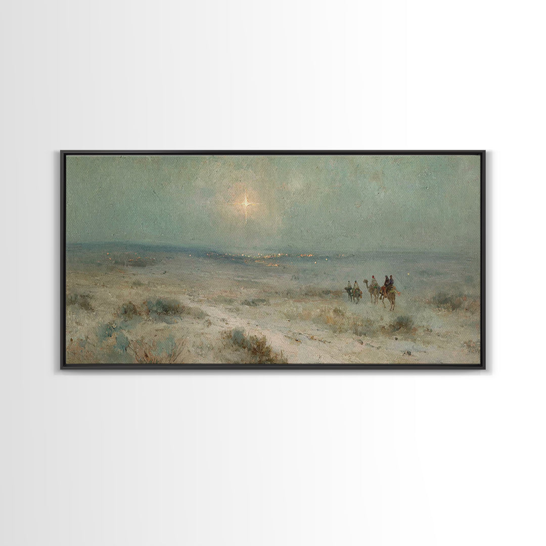 Bethlehem Light | Framed Canvas Print | Christian Art Print | Jesus Painting | Christian Wall Art | Christmas Art | Christian Art Canvas