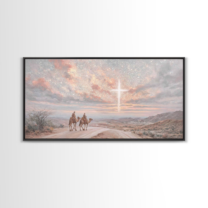 Dawn Of Promise, Framed Canvas Print, Christian Art Print, Christian Wall Art, Jesus Painting, Christian Christmas Art, Christian Art Canva