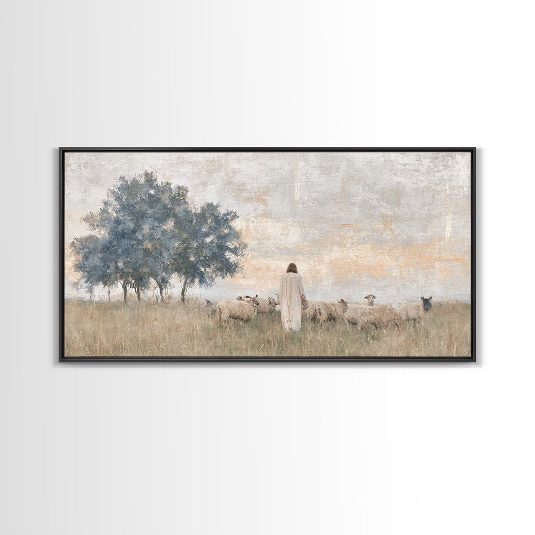 Fields Of Mercy, Framed Canvas Print, Christian Art Print, Christian Wall Art, Jesus Painting, Christian Art Canvas, Christian Christmas Ar