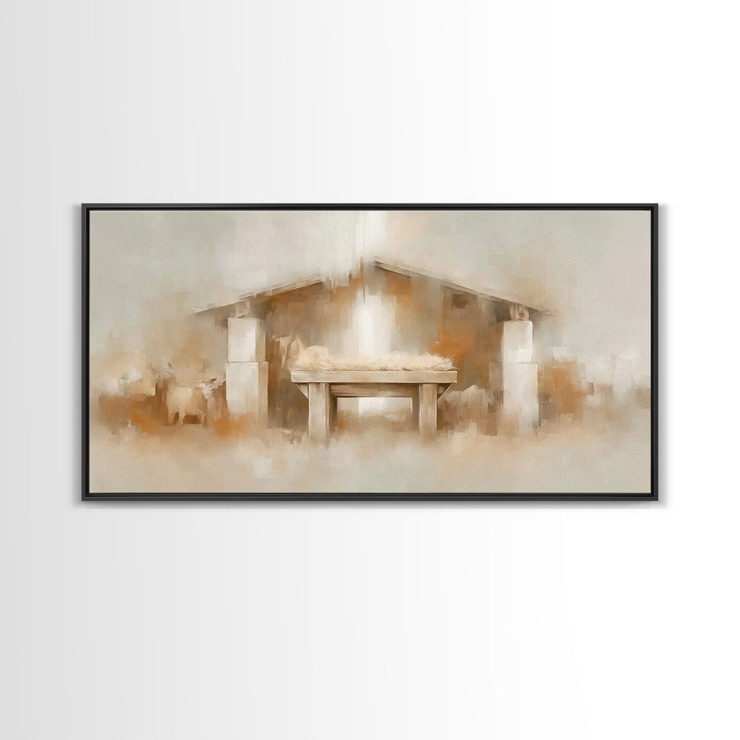 Stable Promise Light | Framed Canvas Print | Christian Art Canvas | Christmas Art | Christian Art Gift | Framed Christmas Art