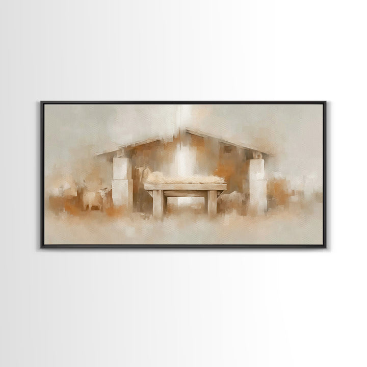 Stable Promise Light | Framed Canvas Print | Christian Art Canvas | Christmas Art | Christian Art Gift | Framed Christmas Art