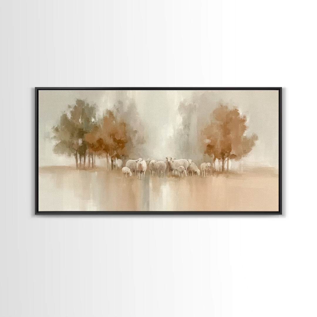 Pasture Serenity - Framed Canvas Print - Christian Art Print - Pastoral Scenery - Christian Wall Art - Subtle Christian Art