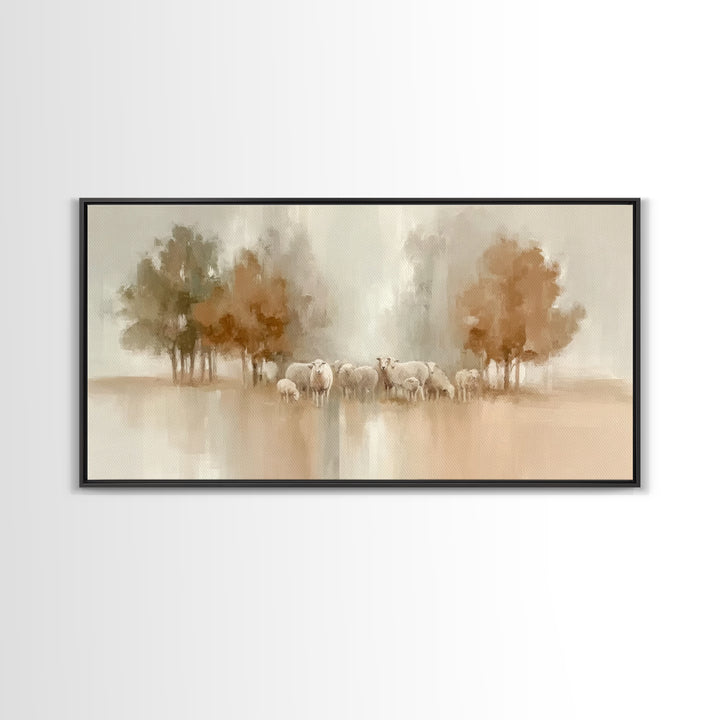 Pasture Serenity - Framed Canvas Print - Christian Art Print - Pastoral Scenery - Christian Wall Art - Subtle Christian Art