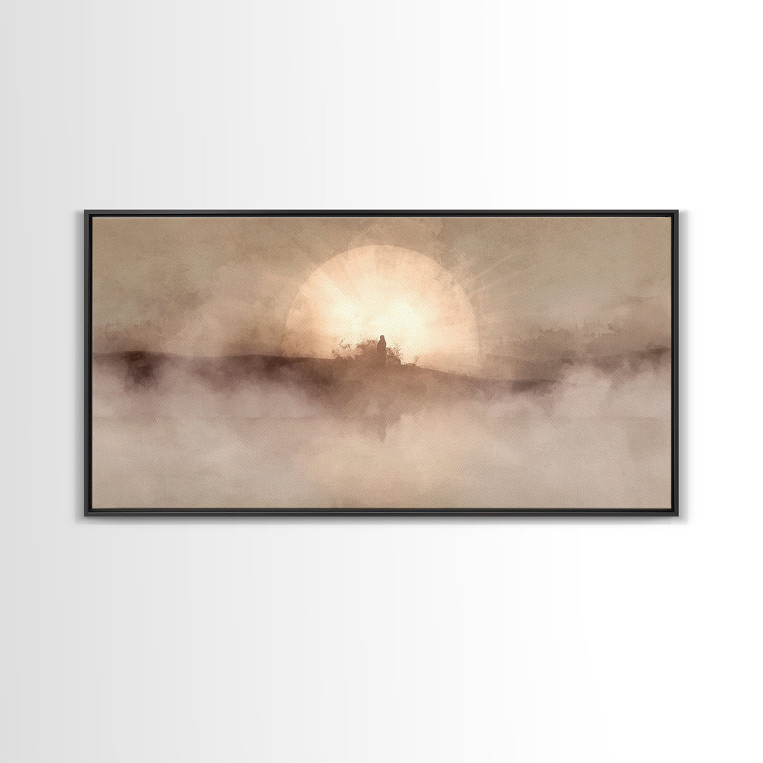 Radiant Dawn - Framed Canvas Print - Christian Christmas Art - Christian Wall Art - Jesus Painting - Modern Christian Art