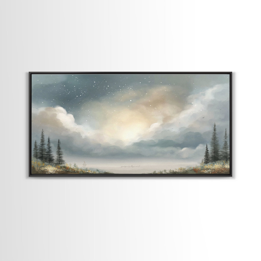 Heaven’s Horizon - Framed Canvas Print - Modern Christian Art - Christian Wall Art - Christian Art Print - Christian Gift