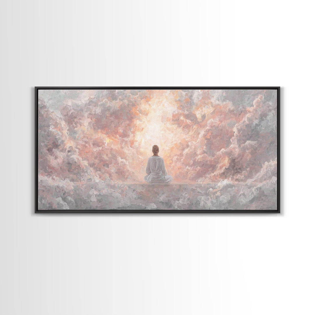 Heavenly Stillness – Framed Canvas Print – Christian Wall Art – Christian Art Canvas – Jesus Painting – Modern Christian Art – Christian De