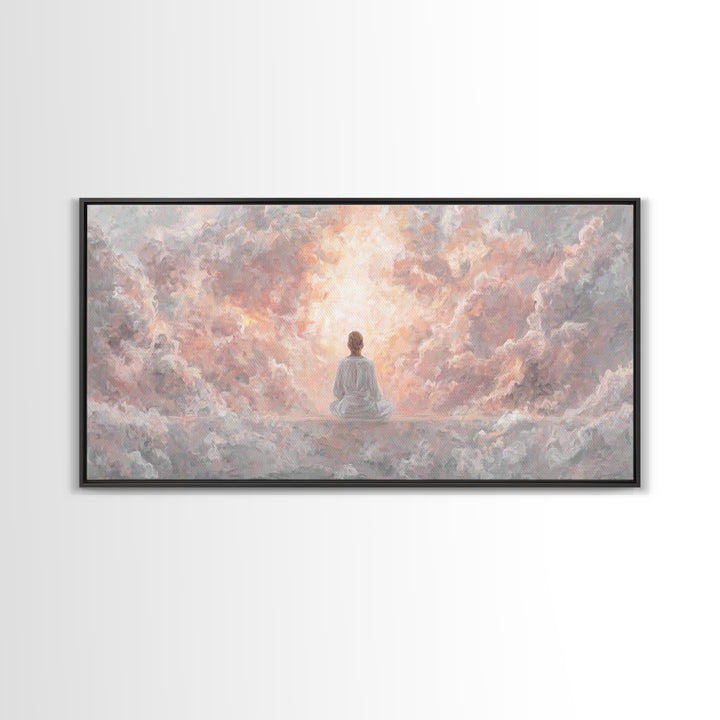 Heavenly Stillness – Framed Canvas Print – Christian Wall Art – Christian Art Canvas – Jesus Painting – Modern Christian Art – Christian De