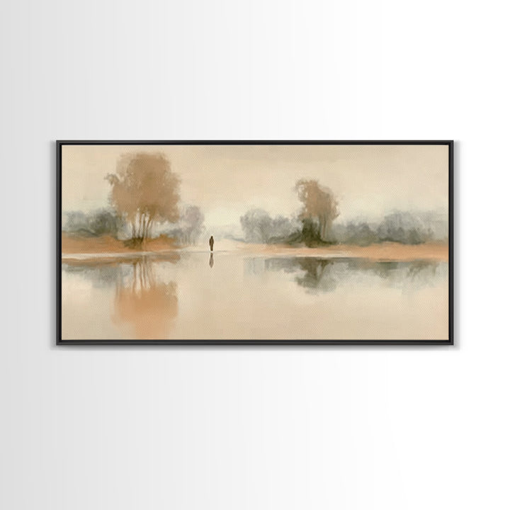Quiet Path Grace, Framed Canvas Print, Christian Art Canvas, Christian Wall Art, Jesus Painting, Minimalist Christian Art, Christian Christ