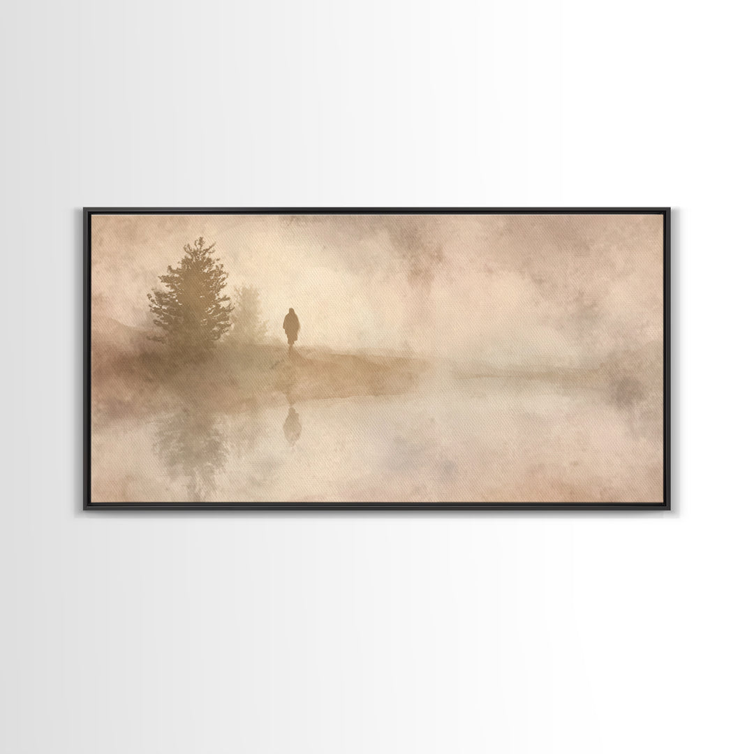 Desert Hush Reverence | Framed Canvas Print | Christian Wall Art | Subtle Christian Art | Christian Art Canvas | Jesus Painting | Christian