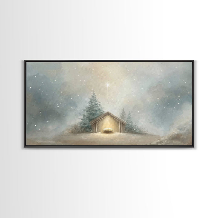 Star of Bethlehem – Framed Canvas Print – Christmas Art – Christian Wall Art – Christian Christmas Art – Christian Art Canvas – Christian D