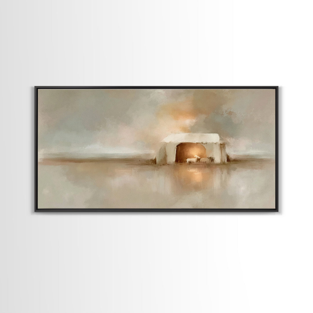 Dawn of Hope – Framed Canvas Print – Christian Wall Art – Christmas Art – Christian Art Canvas – Christian Christmas Art – Christian Decor