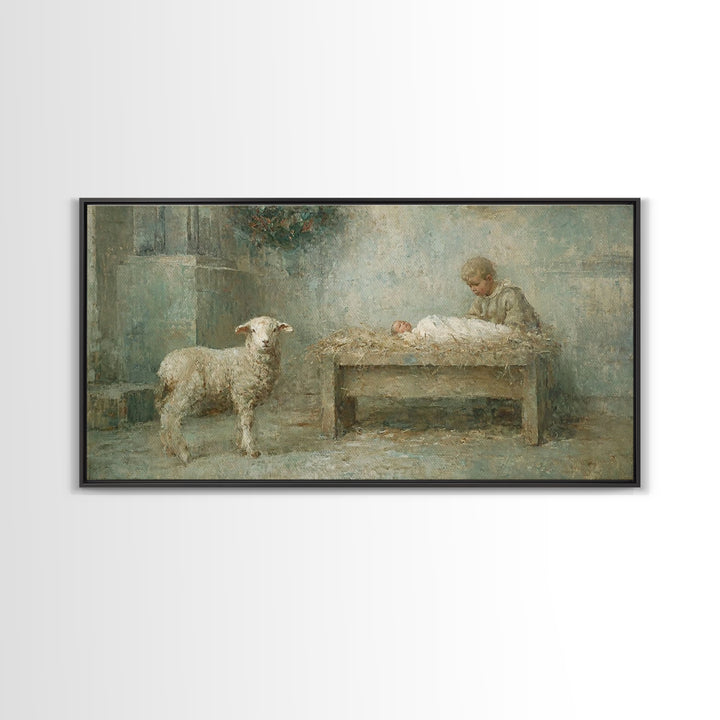 Winter Nativity – Framed Canvas Print – Christian Christmas Art – Christian Wall Art – Christmas Art – Christian Art Canvas – Christian Dec