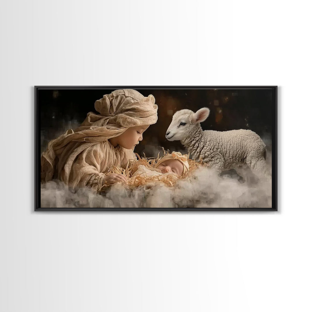 Sacred Quiet Hour – Framed Canvas Print – Christian Wall Art – Jesus Painting – Christian Art Canvas – Christmas Art – Modern Christian Art