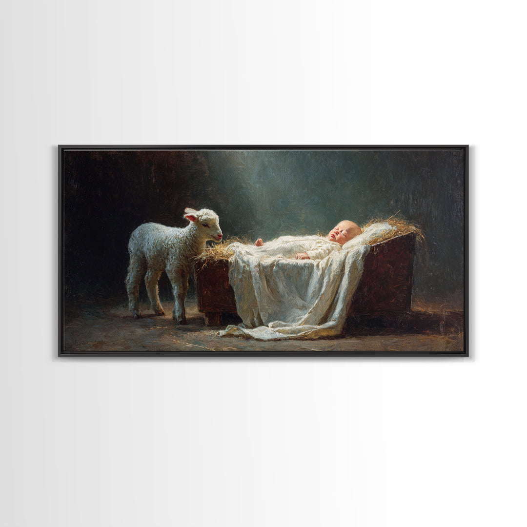 Bethlehem’s Child | Framed Canvas Print | Christian Art Canvas | Christian Wall Art | Jesus Painting | Christmas Art | Christian Christmas
