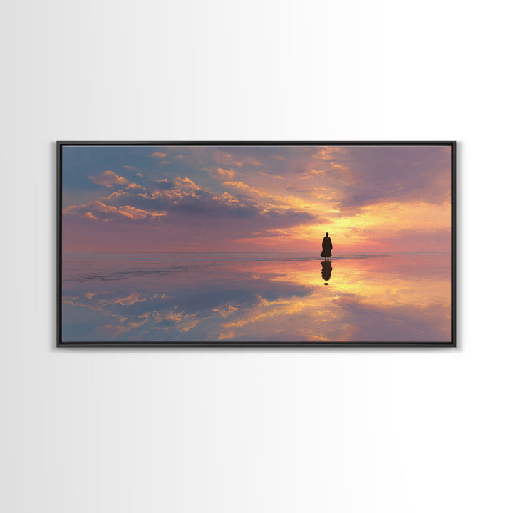 Sky Of Promise Light, Framed Canvas Print, Christian Wall Art, Christian Art Canvas, Jesus Painting, Modern Christian Art, Christian Decor
