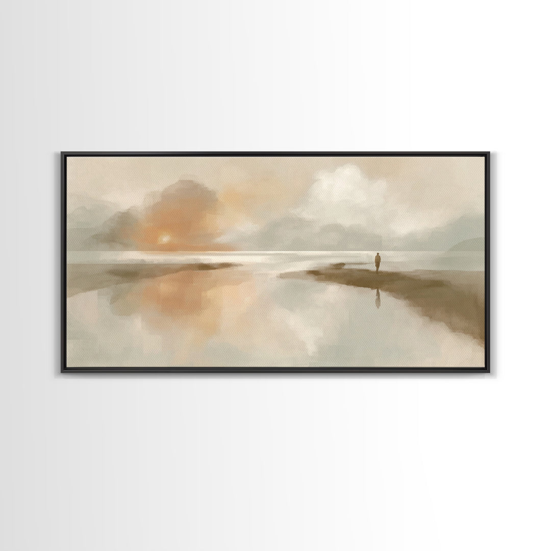 Sacred Stillness – Framed Canvas Print, Christian Wall Art, Christian Art Work, Modern Christian Art, Christian Painting, Unique Christian