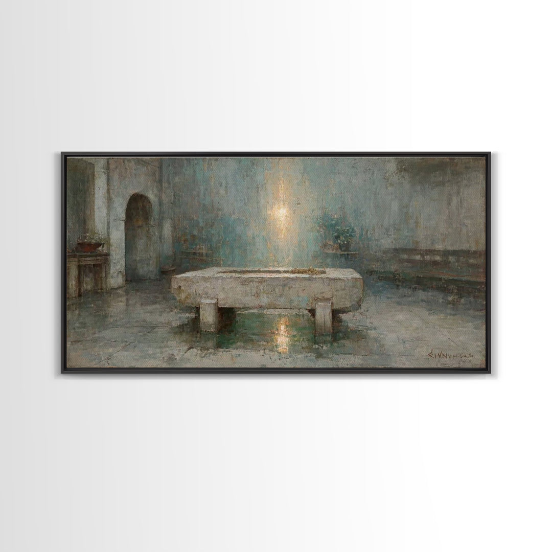 Desert Light – Framed Canvas Print | Christian Wall Art | Abstract Christian Art | Subtle Christian Paintings | Christian Art Canvas | Chri