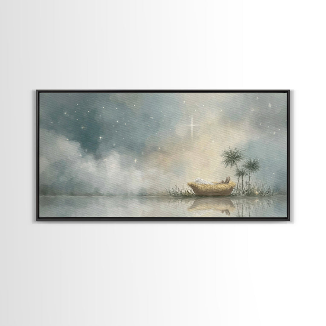 Starborn Peace – Framed Canvas Print – Christian Christmas Art – Christmas Art Framed – Jesus Christmas Art – Christian Decor – Christian C
