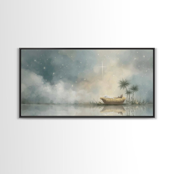 Starborn Peace – Framed Canvas Print – Christian Christmas Art – Christmas Art Framed – Jesus Christmas Art – Christian Decor – Christian C