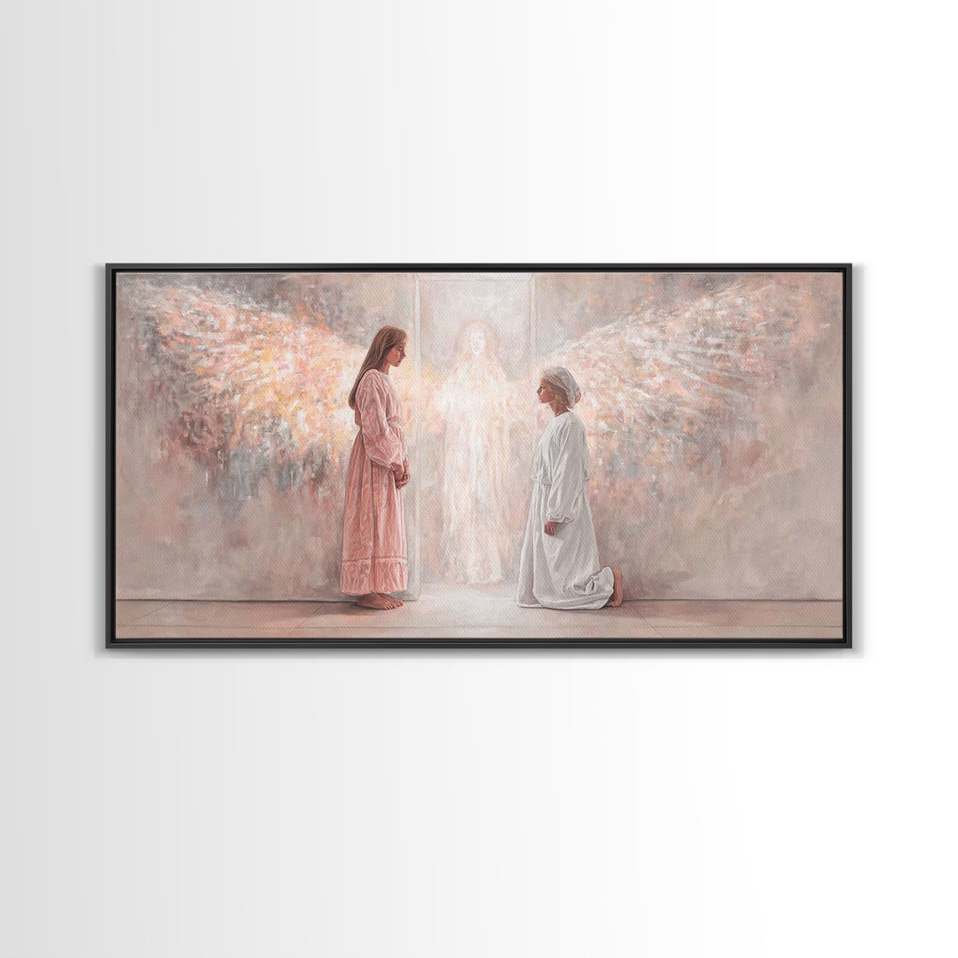 Angelic Dawn – Framed Canvas Print – Christian Wall Art – Christian Art Canvas – Jesus Painting – Christian Decor – Christmas Art Prints