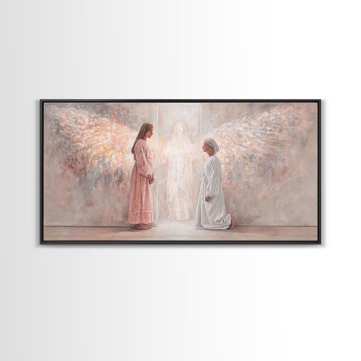 Angelic Dawn – Framed Canvas Print – Christian Wall Art – Christian Art Canvas – Jesus Painting – Christian Decor – Christmas Art Prints