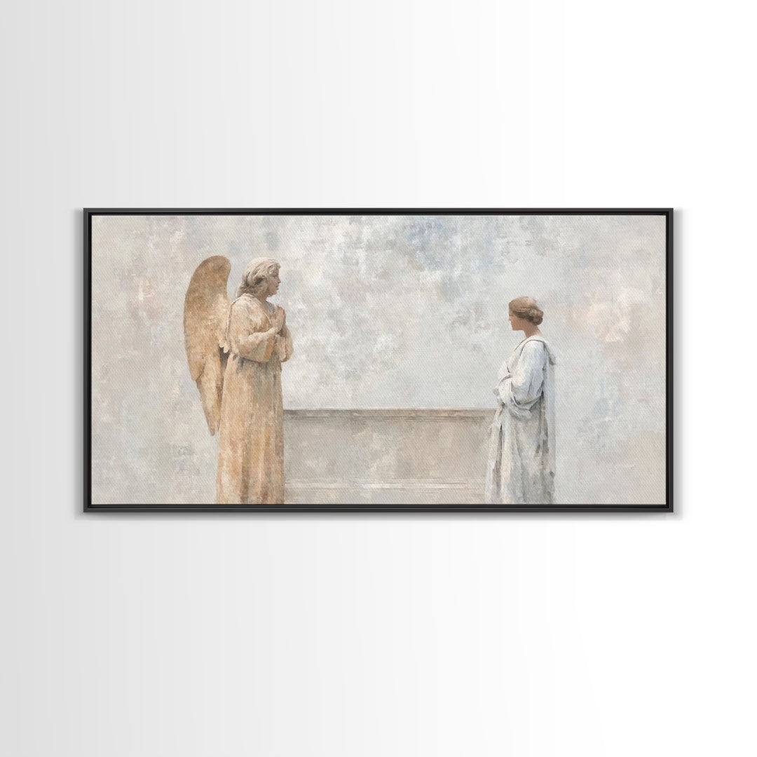 Serene Messenger | Framed Canvas Print | Christian Art Works | Christian Wall Art | Abstract Christian Art | Christian Gift Ideas | Jesus P