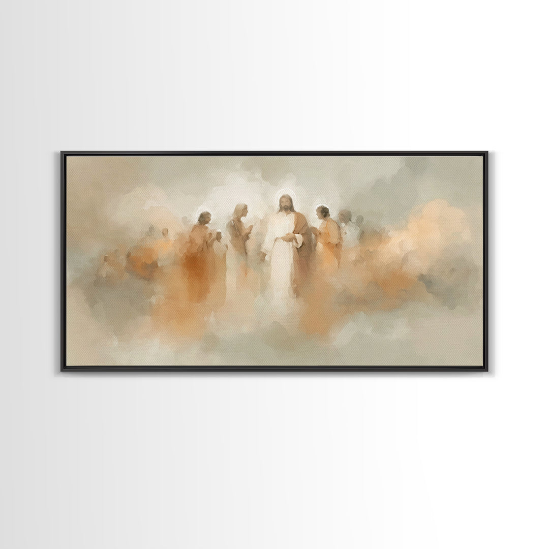 Ascension Cloud, Framed Canvas Print, Christian Paintings, Jesus Wall Art, Christian Art Canvas, Large Christian Painting, Christian Home D