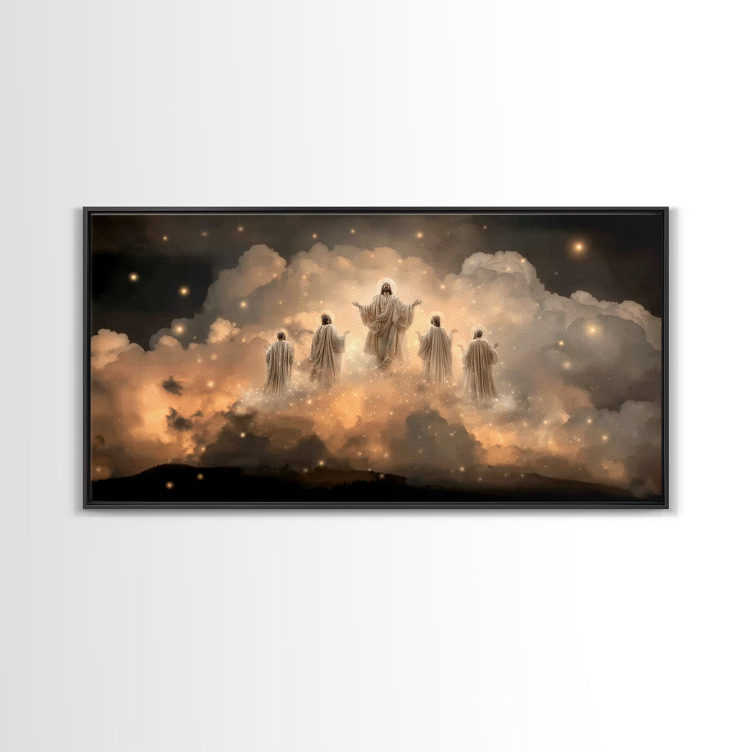 Heavenly Ascent – Framed Canvas Print – Christian Wall Art – Jesus Painting – Christian Art Canvas – Christian Christmas Art