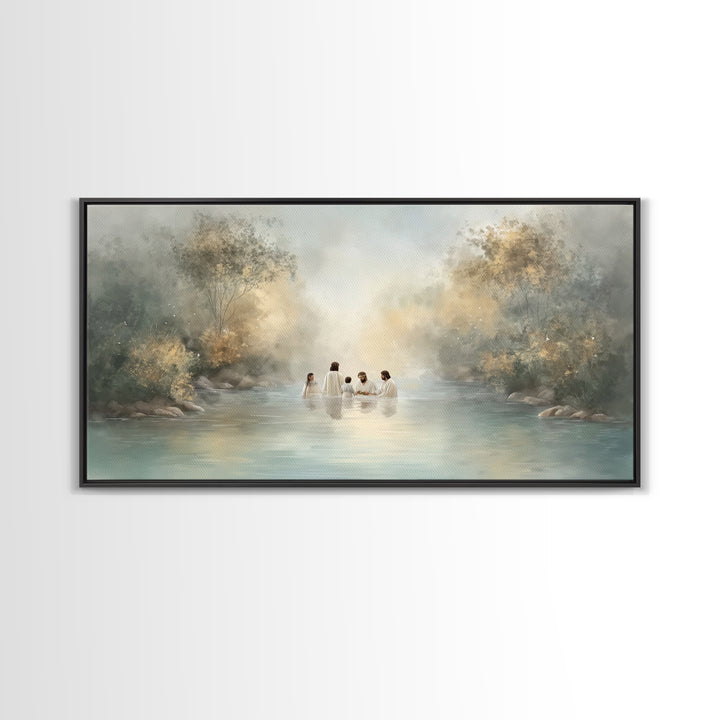River Blessing – Framed Canvas Print – Christian Wall Art – Jesus Painting – Christian Art Canvas – Subtle Christian Art – Christian Decor