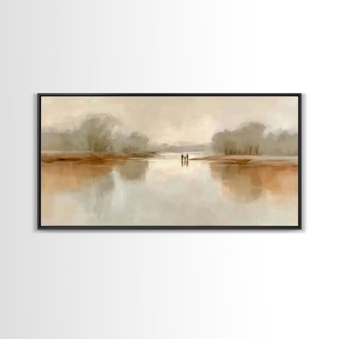 Silent River Light, Framed Canvas Print, Christian Wall Art, Christian Art Print, Minimalist Christian Art, Christian Gift Ideas, Jesus Pai