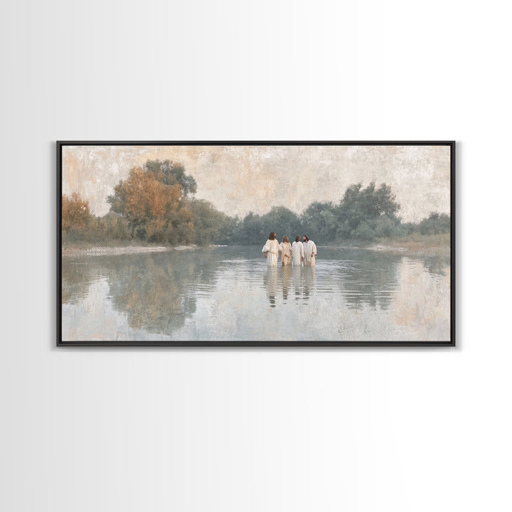 Waterway Journey | Framed Canvas Print | Christian Art Canvas | Subtle Christian Art | Christian Wall Art | Jesus Painting | Christian Deco