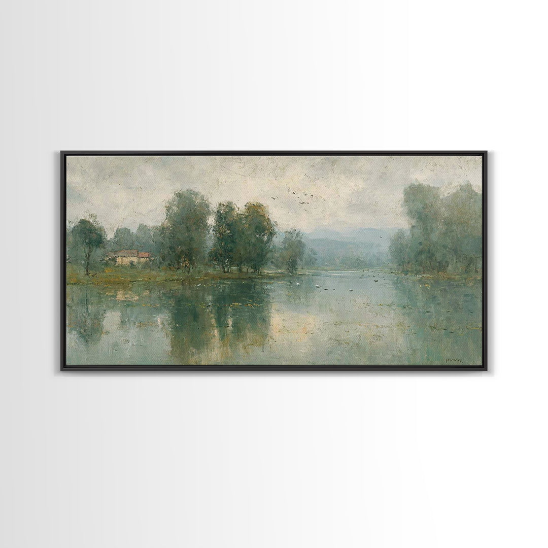 Morning Stillness, Framed Canvas Print, Christian Wall Art, Christian Art Canvas, Subtle Christian Art, Christian Painting, Christian Decor