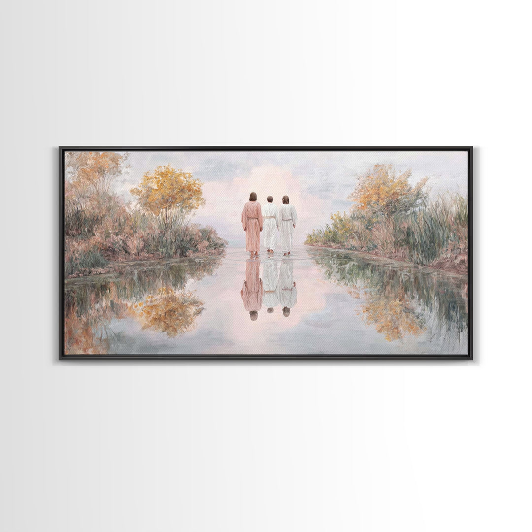 Walk Of Faith | Framed Canvas Print | Christian Art Canvas | Jesus Painting | Christian Gift Ideas | Christian Wall Art | Modern Christian