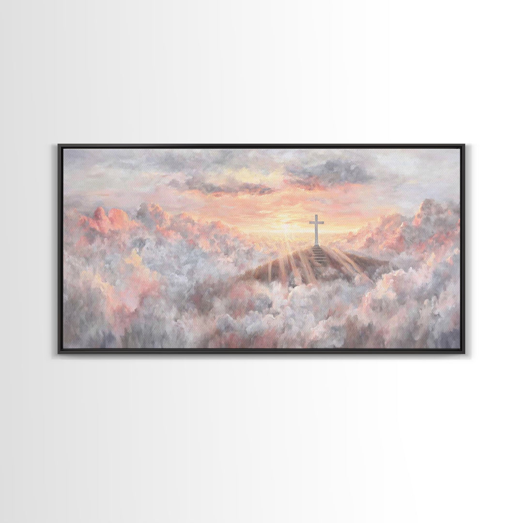 Dawn Of Mercy | Framed Canvas Print | Christian Art Canvas | Christian Wall Art | Modern Christian Art | Christian Christmas Art | Jesus Pa