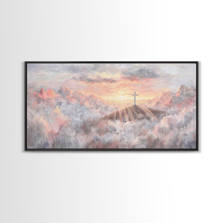 Dawn Of Mercy | Framed Canvas Print | Christian Art Canvas | Christian Wall Art | Modern Christian Art | Christian Christmas Art | Jesus Pa