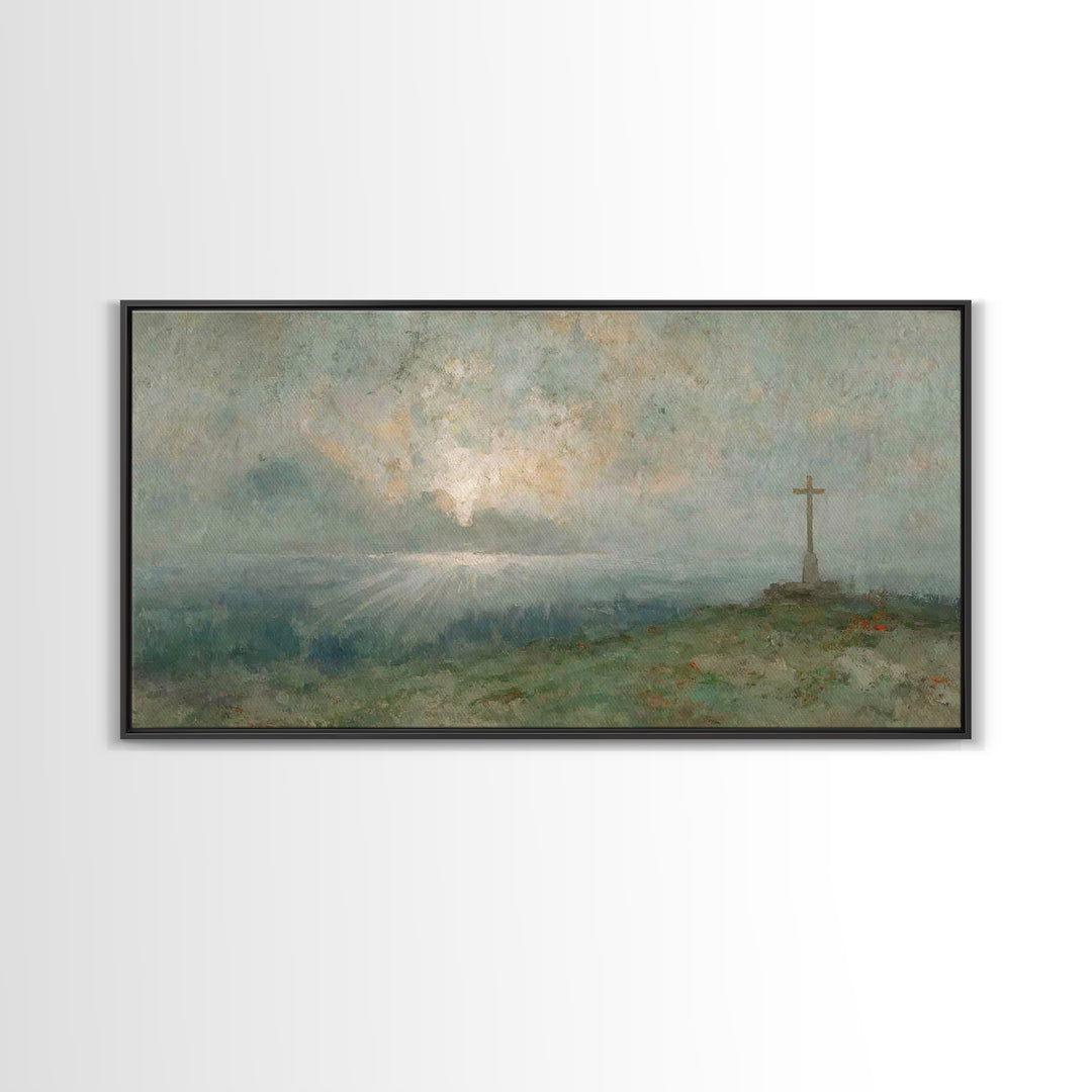 Silent Redeemer, Framed Canvas Print, Christian Art Print, Vintage Christian Art, Christian Wall Art, Christian Painting, Christmas Canvas