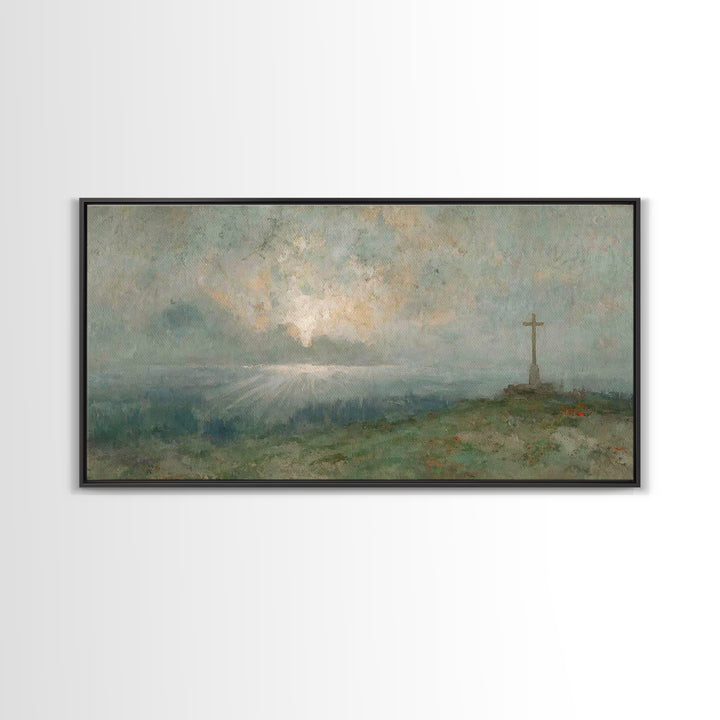 Silent Redeemer, Framed Canvas Print, Christian Art Print, Vintage Christian Art, Christian Wall Art, Christian Painting, Christmas Canvas