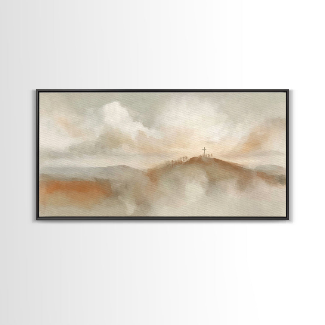 Morning Of Hope – Framed Canvas Print – Minimalist Christian Art – Christian Wall Art – Subtle Christian Art – Christian Decor – Christian