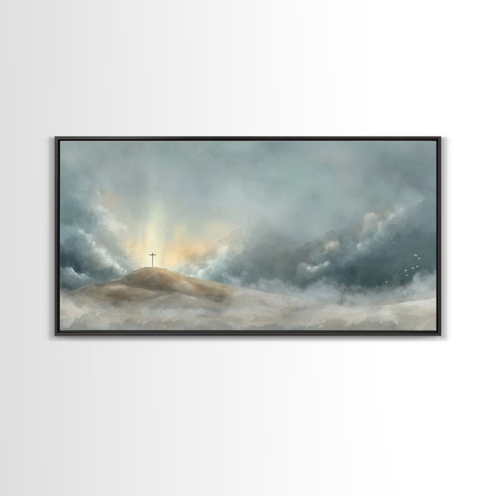 Cloudborn Promise, Framed Canvas Print, Christian Art Canvas, Christian Wall Art, Subtle Christian Paintings, Christian Christmas Decor, Ch