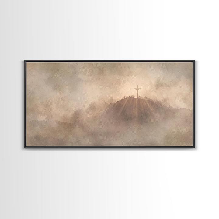 Everlasting Hill – Framed Canvas Print – Christian Art Print – Christian Painting – Large Christian Art – Christian Wall Art – Christmas Ar