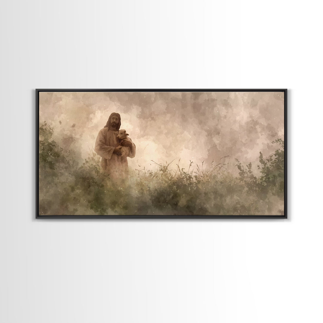 The Good Shepherd | Framed Canvas Print | Jesus Painting | Christian Art Canvas | Christian Wall Art | Christian Decor | Christian Gift Ide