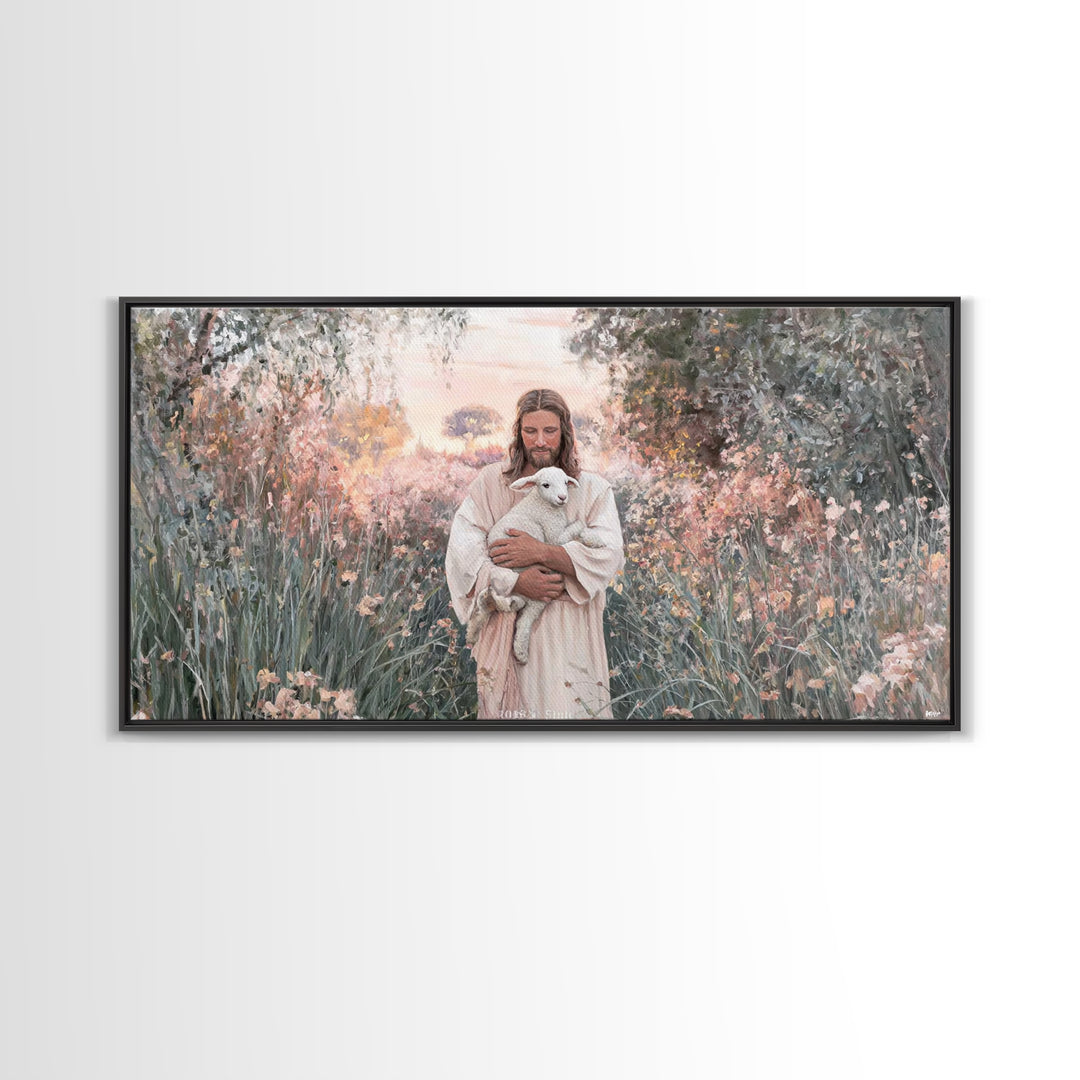 Blossoms Of Grace - Framed Canvas Print - Christian Wall Art - Christian Art Canvas - Jesus Painting - Christian Christmas Art