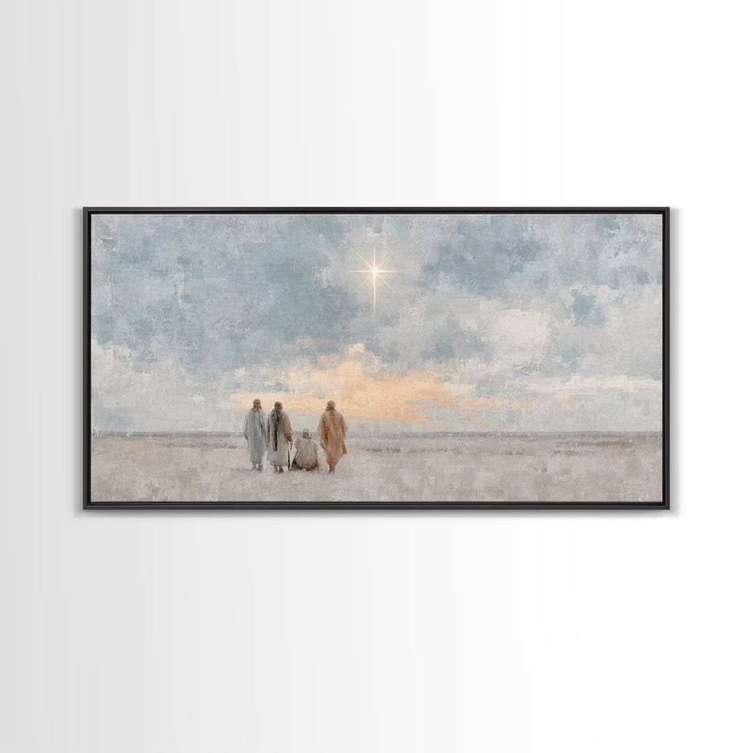 Holy Journey Sky - Framed Canvas Print - Christian Christmas Art - Christmas Canvas Wall Art - Christian Art Work - Christmas Art Prints